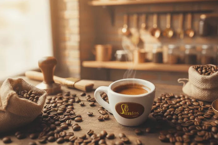espresso italiano in tazza santos caffè
